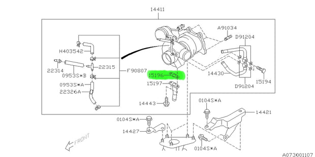 Genuine Subaru Turbo Drain Base Gasket #15196AA060