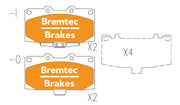 Bremtec Evolve DB1170 Front Brake Pads 99-00 STI 99-07 WRX 03-07 Forester XT