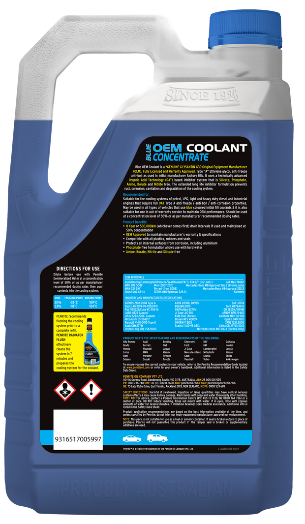 Penrite Blue OEM Coolant Concentrate 5L