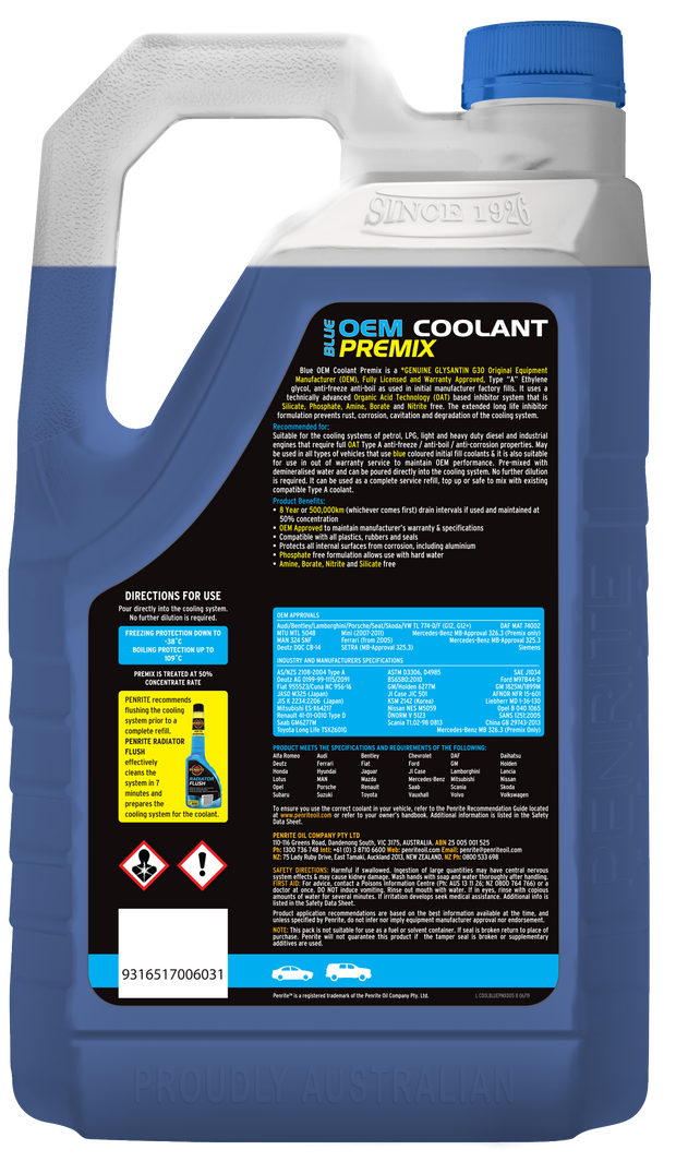 Penrite Blue OEM Coolant Pre Mix 5L