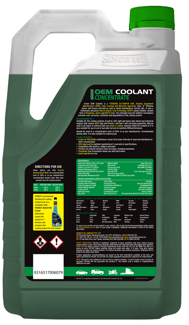 Penrite Green OEM Coolant Concentrate 5L
