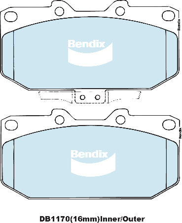 Bendix General DB1170GCT Front Brake Pads 99-00 STI 99-07 WRX 03-07 Forester XT