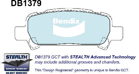 Bendix General DB1379GCT Rear Brake Pads 96-00 WRX 97-02 Forester GT 99-09 Liberty GT