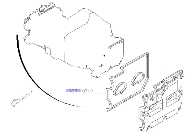 Genuine Subaru Valve Cover Gasket RH #13270AA162