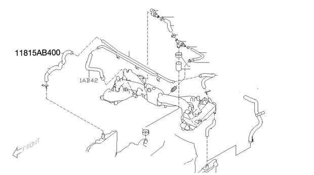 Genuine Subaru PCV Hose #11815AB400